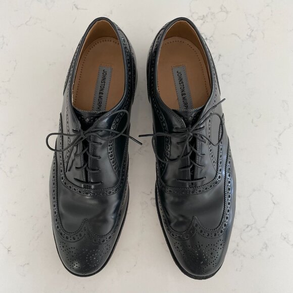 Johnston & Murphy Optima Comfort Lace Up Wingtip Brogue Leather Shoes Blk Sz 11 - Picture 12 of 12